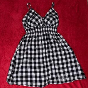 She's Cool Black and White Checkered  100% Cotton Dress- 3x
